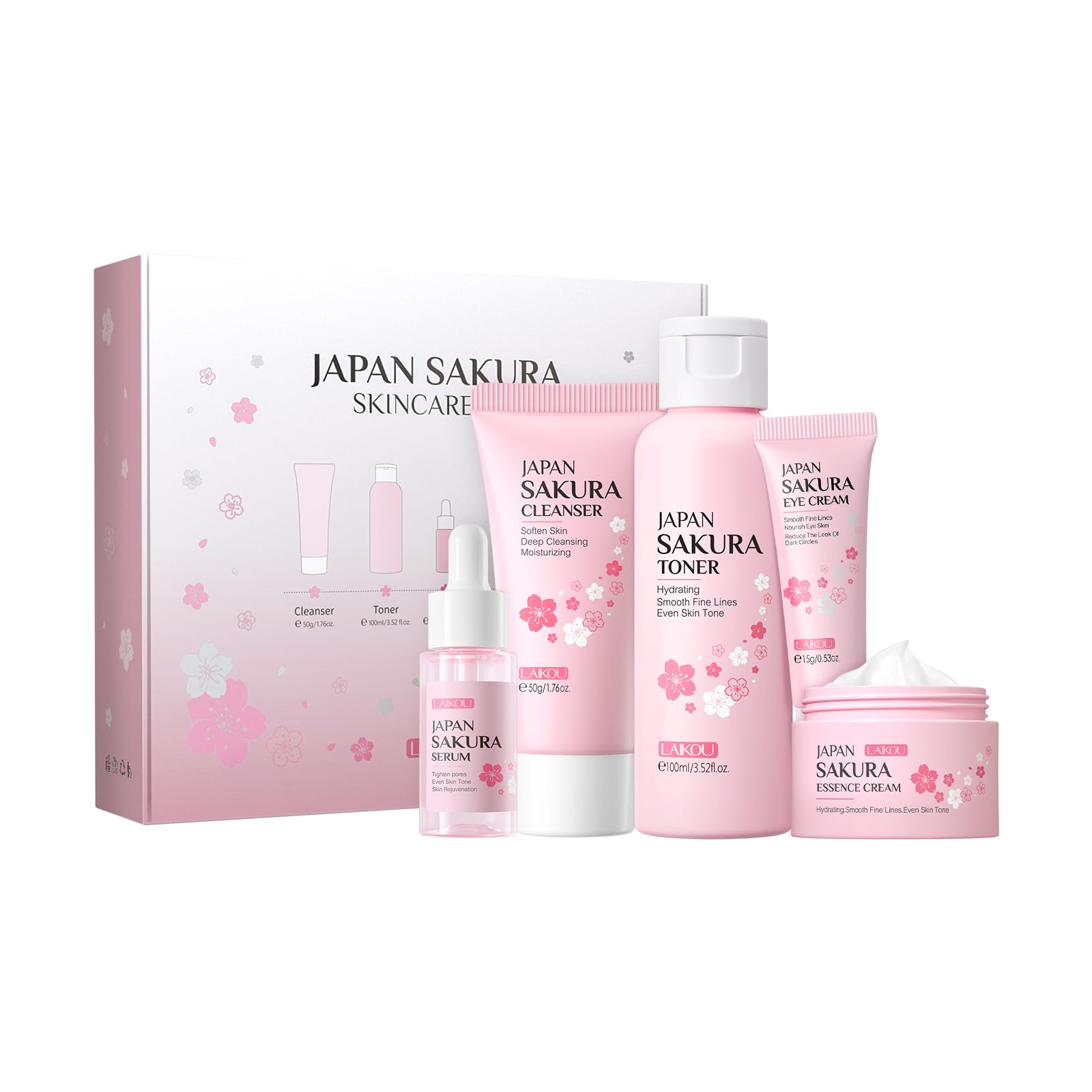 Amazon.com : LAIKOU Skin Care Set JAPAN SAKURA Women Beauty Gift